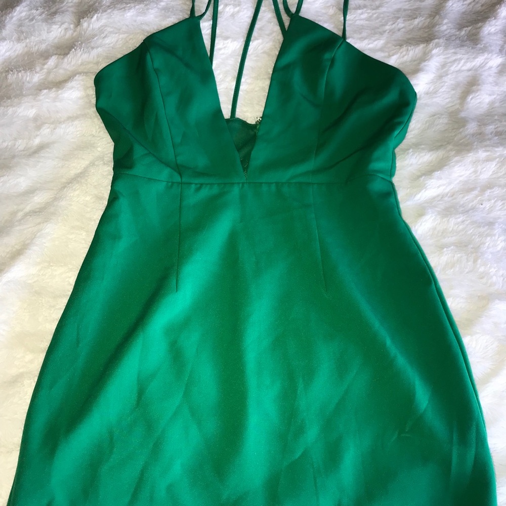 Green mini dress